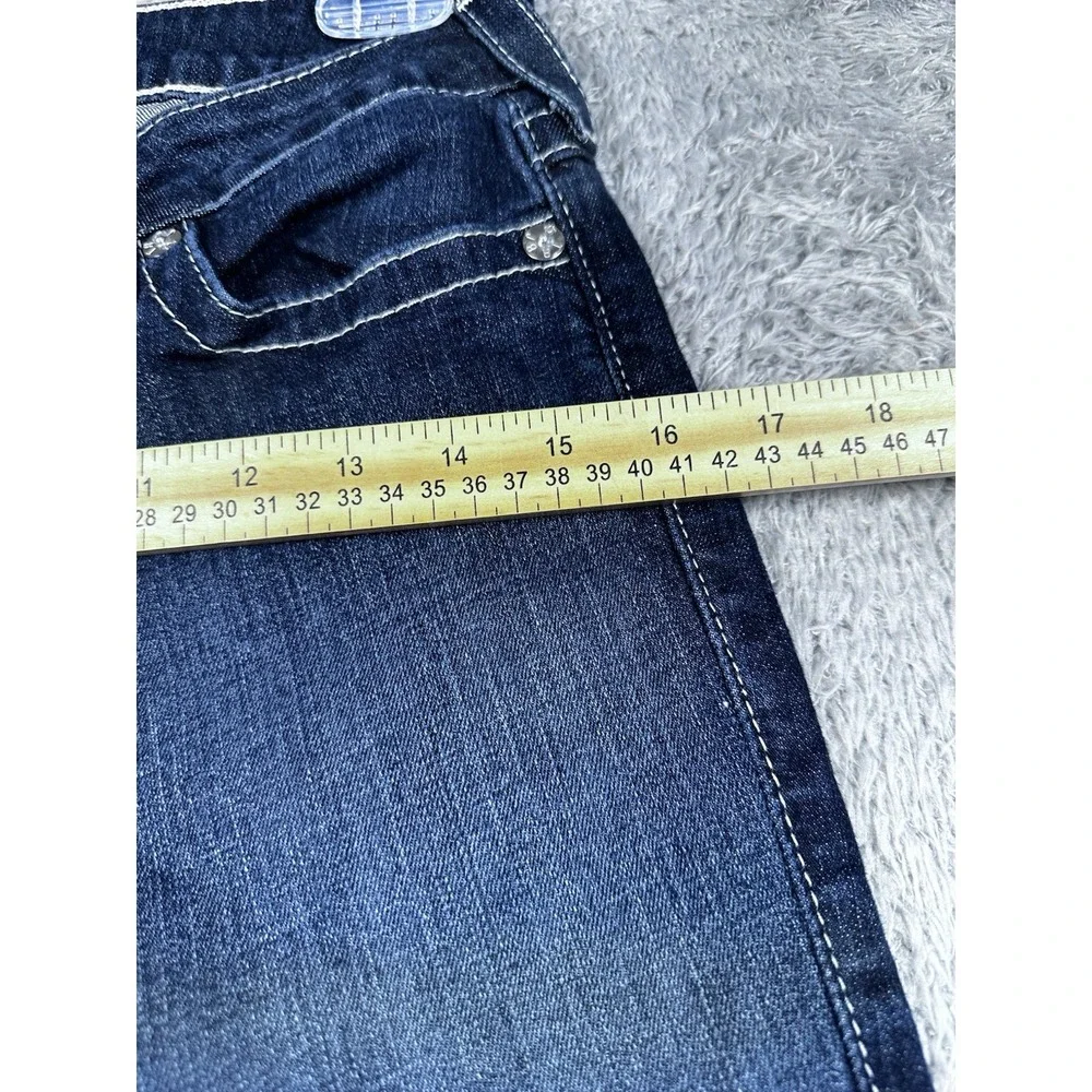 True‎ Religion Riley Knee Length Shorts Blue Denim Women's Size 23 Jean Shorts